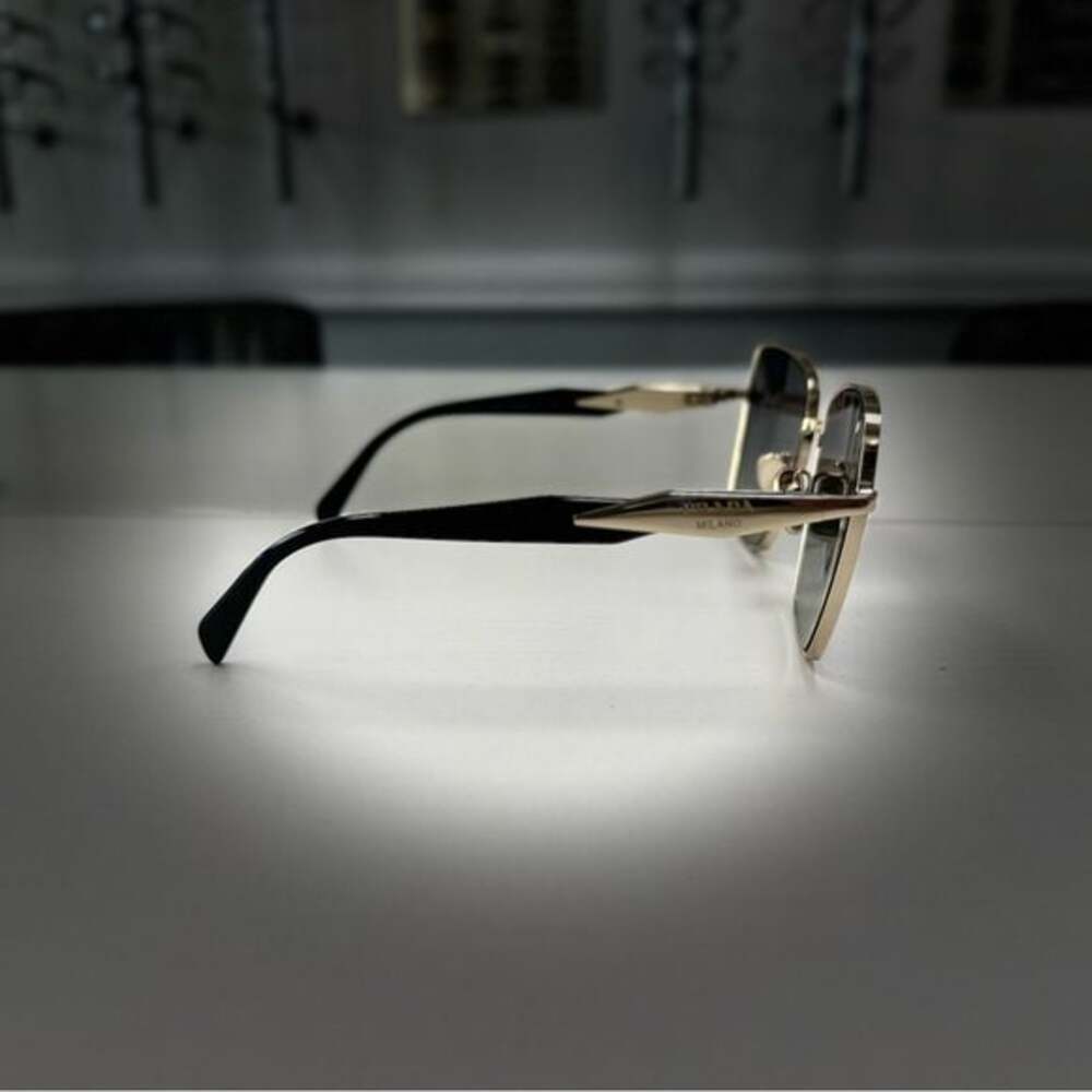 Womens Prada Stylish Gold and Black Sunglasses